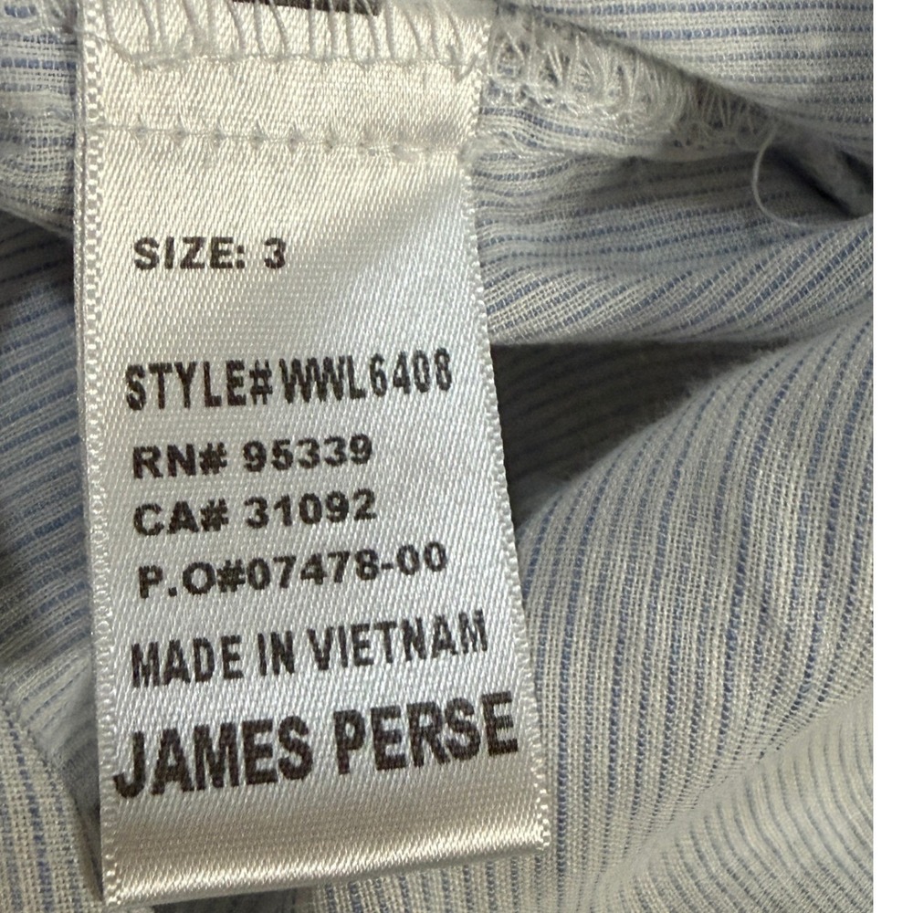 James Perse Linen Blend Shirt Dress L Coastal Button Down Drawstring Waist Sz 3 - Picture 9 of 10